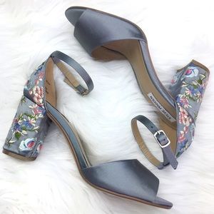 Steve Madden | Rania Embroidered Chunky Heels.